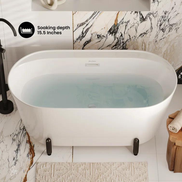 Swiss Madison Monaco 59" Freestanding Bathtub With Matte Black Stand SM-FB1002MB