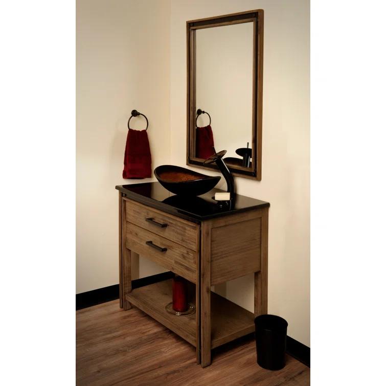 Novatto 15'' Black/Copper Glass Oval Bathroom Sink