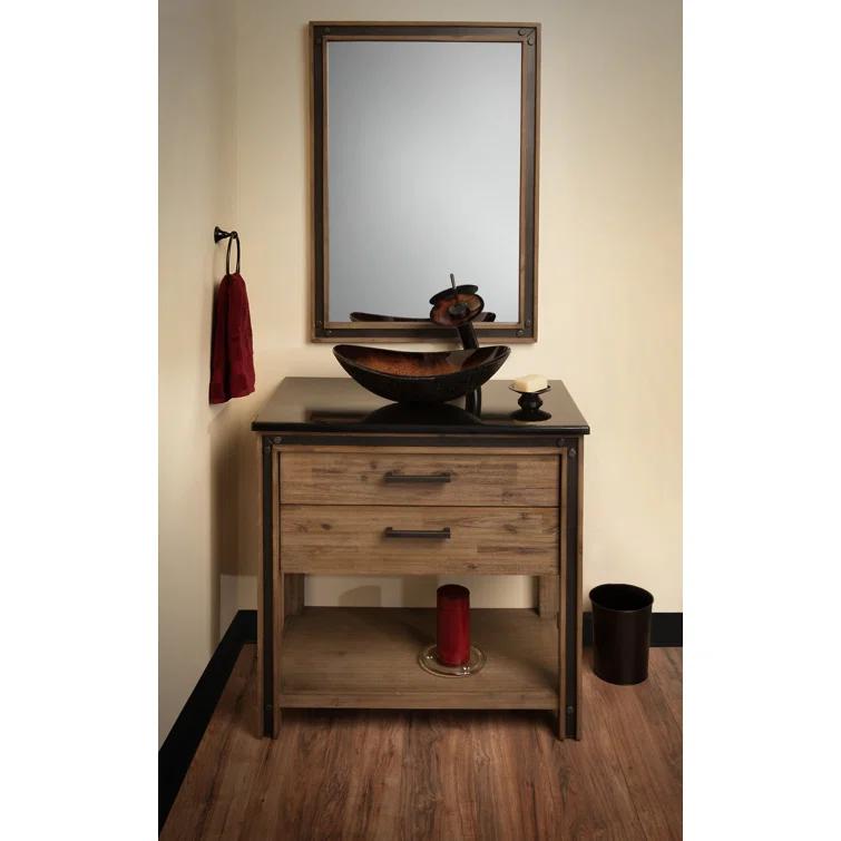 Novatto 15'' Black/Copper Glass Oval Bathroom Sink