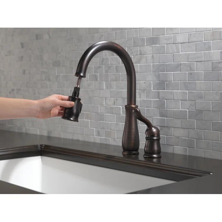 Leland Pull Down Sprayer Kitchen Sink Faucet, Single Handle Kitchen Faucet