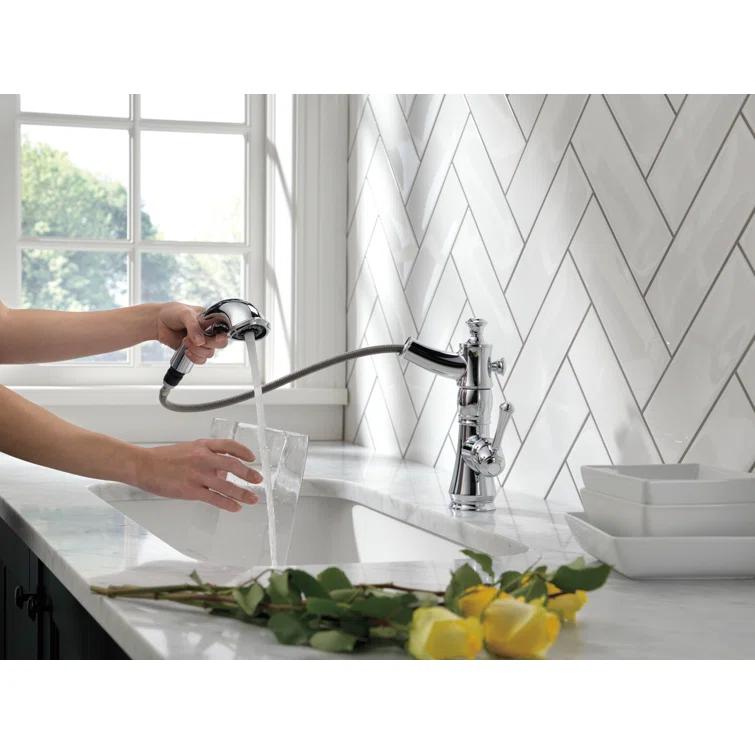 Cassidy Pull Out Sprayer Kitchen Sink Faucet, Single Handle Kitchen Faucet