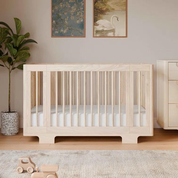 Babyletto Yuzu Natural Wood 8-in-1 Convertible Baby Crib with All Stages Conversion Kit