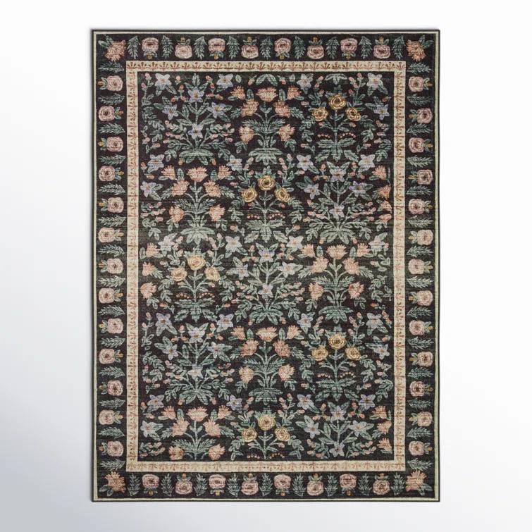 Rifle Paper Co. x Loloi Eden Mughal Garden Black Rug feat. CloudPile