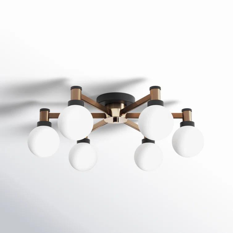 Andrea 6 Light Glass Semi Flush Mount