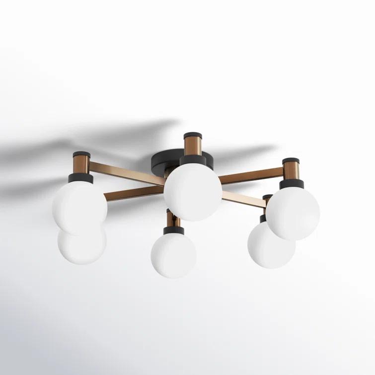 Andrea 6 Light Glass Semi Flush Mount