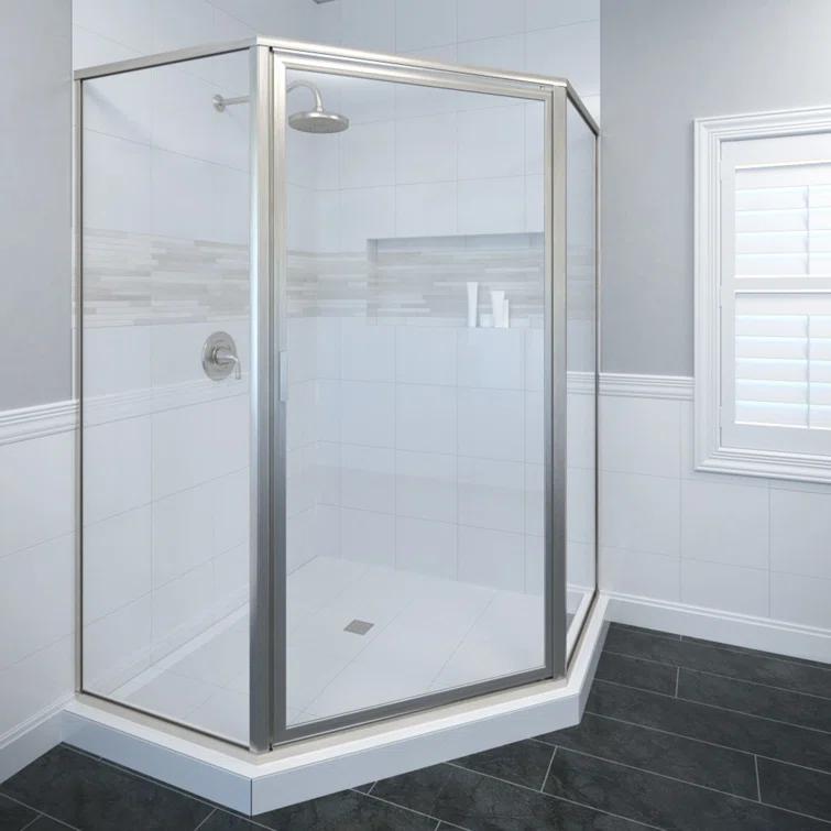 Deluxe 61.5'' W 68.625'' H Framed Neo-angle Reversible Shower Enclosure