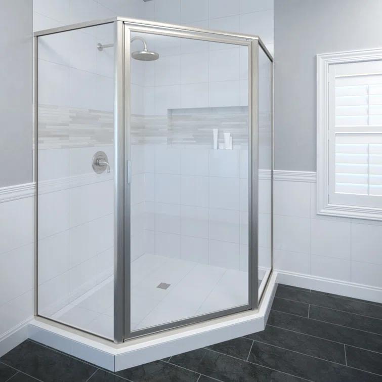 Deluxe 57.625'' W 68.625'' H Framed Neo-angle Reversible Shower Enclosure