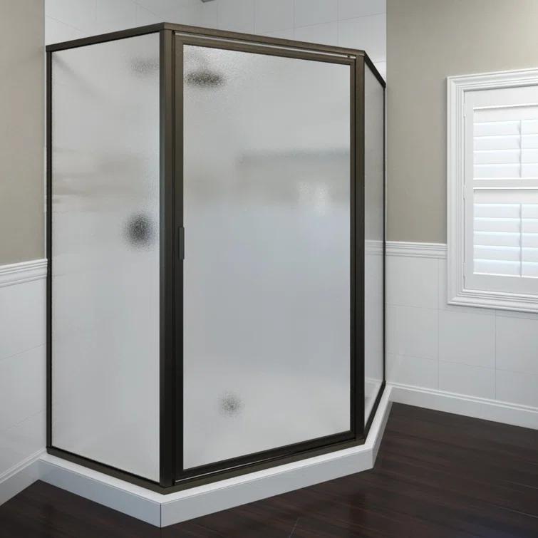 Deluxe 57.625'' W 68.625'' H Framed Neo-angle Reversible Shower Enclosure