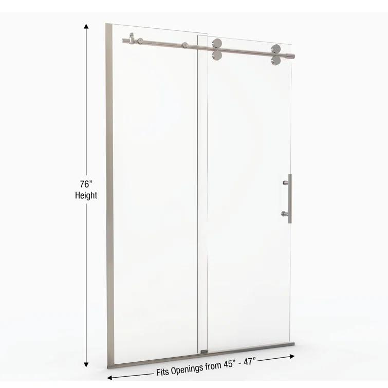 Vinesse 57" W x 76" H Single Sliding Frameless Shower Door