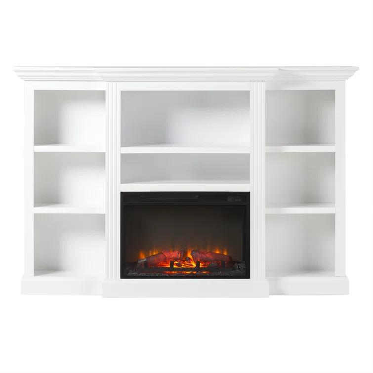 Red Barrel Studio® Traditional 70” Mantel Fireplace with Open Shelving