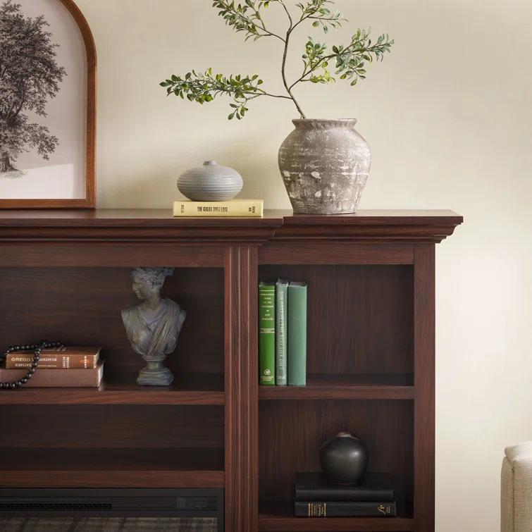 Red Barrel Studio® Traditional 70” Mantel Fireplace with Open Shelving
