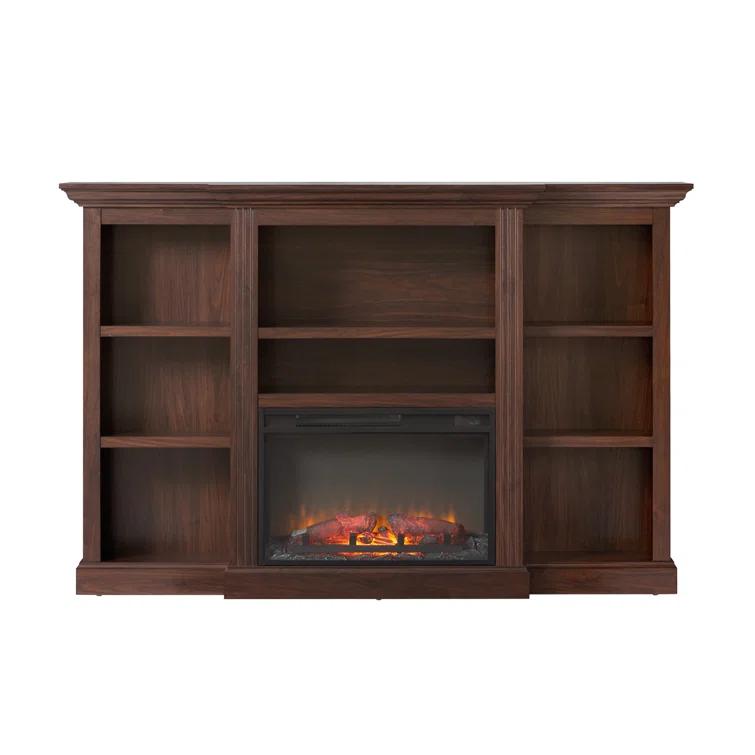 Red Barrel Studio® Traditional 70” Mantel Fireplace with Open Shelving