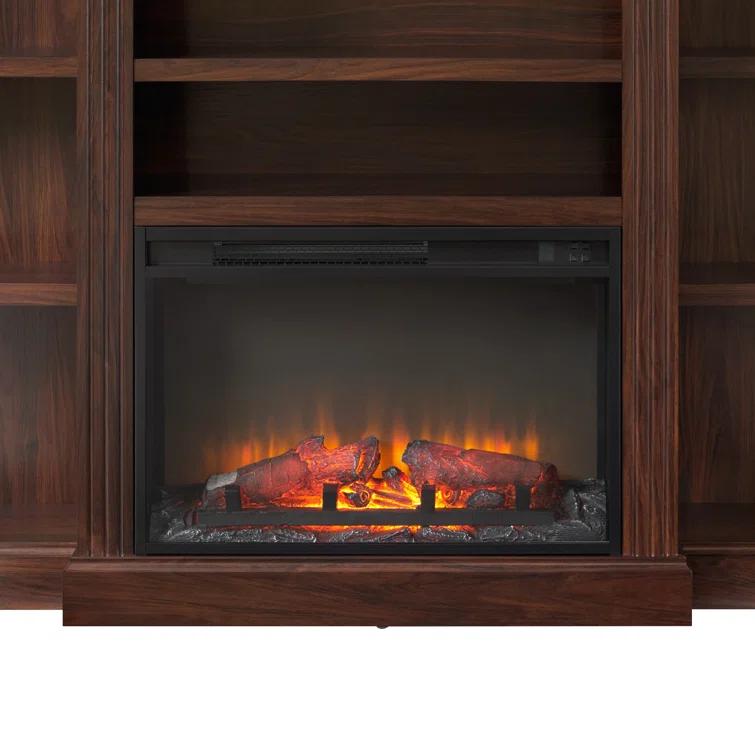 Red Barrel Studio® Traditional 70” Mantel Fireplace with Open Shelving