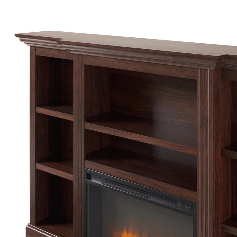 Red Barrel Studio® Traditional 70” Mantel Fireplace with Open Shelving