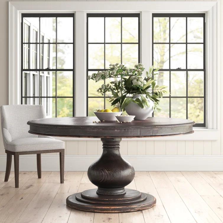 Dadeville Pine Round Solid Wood Dining Table