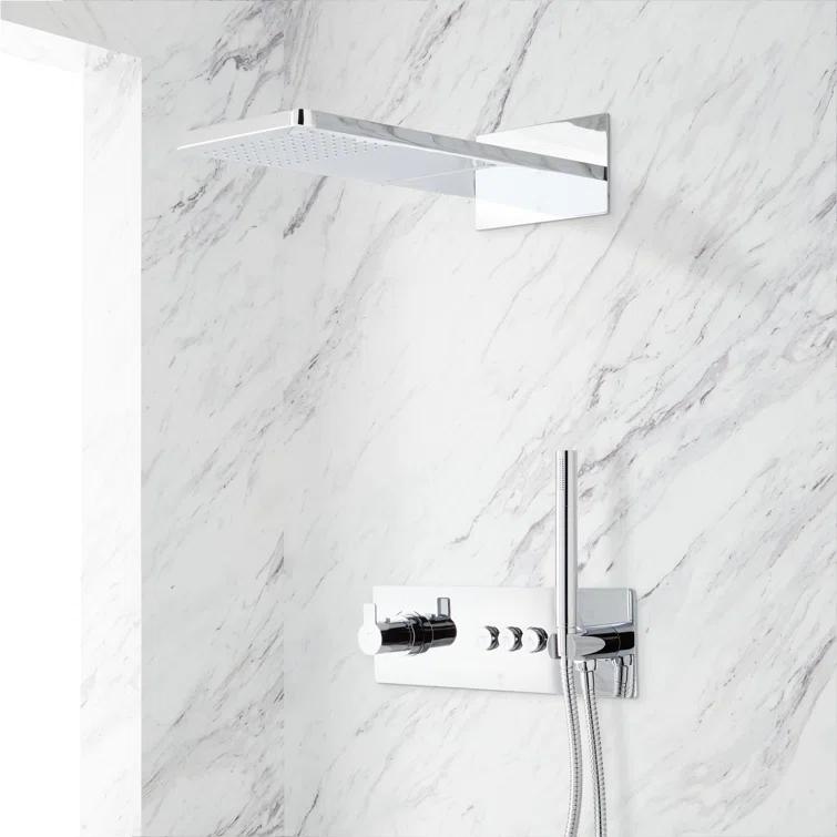 Hollyn Simple Select Thermostatic Shower System with Dual-Function Shower Head and Hand Shower