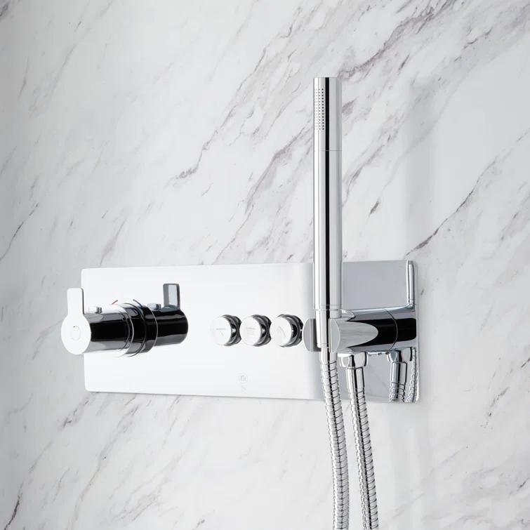 Hollyn Simple Select Thermostatic Shower System with Dual-Function Shower Head and Hand Shower