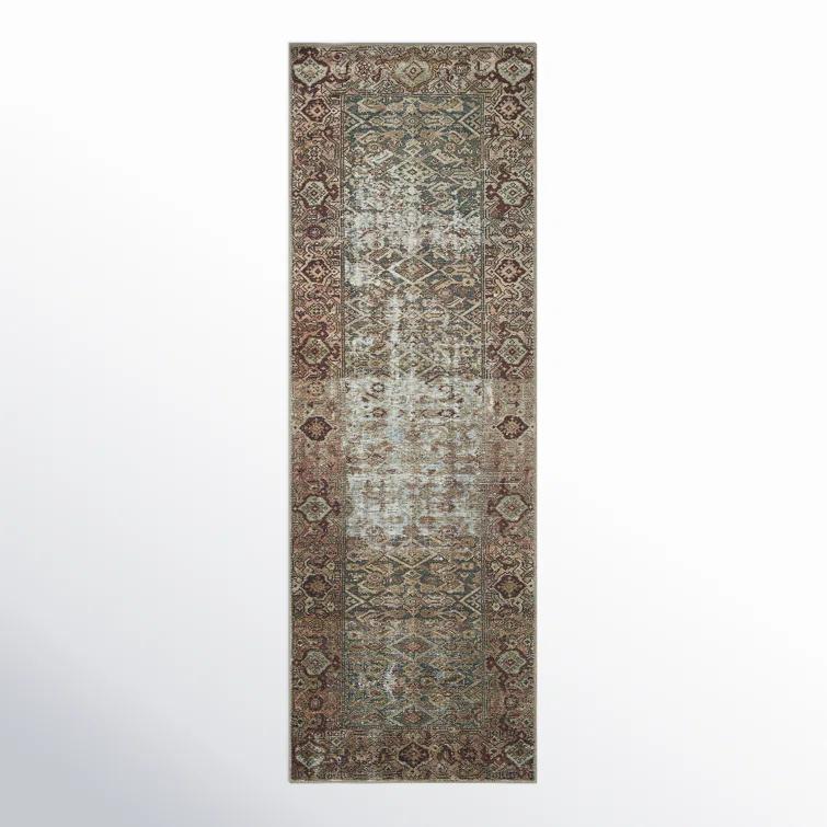 Georgie Oriental Moss/Salmon Area Rug