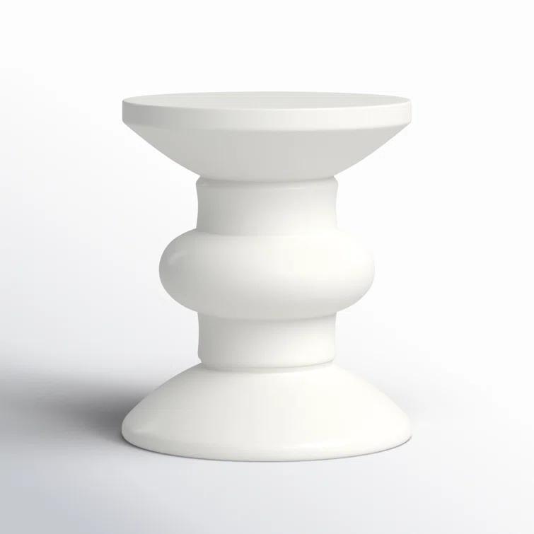 Jiraiya Concrete Accent Stool - Indoor/Outdoor - VNN1033 - White - Safavieh