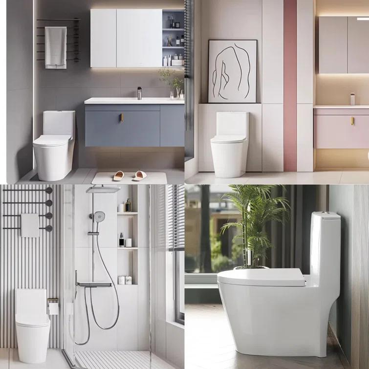 Momei 1.6 GPF Dual-Flush Toilet Modern Elongated One-Piece Toilet (Seat Included)