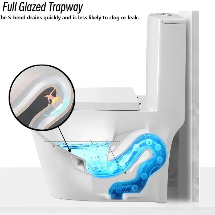 Momei 1.6 GPF Dual-Flush Toilet Modern Elongated One-Piece Toilet (Seat Included)