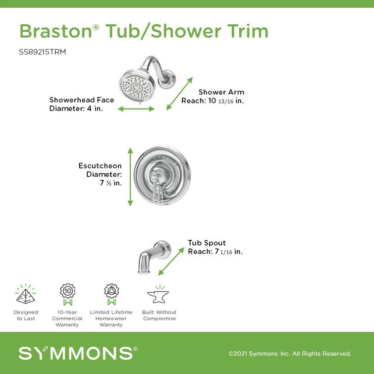 Braston HydroMersion Tub and Shower Faucet with Volume Control