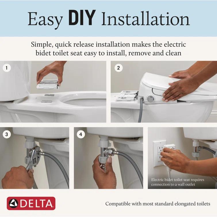 Refresh Elongated Electric Bidet Toilet Seat