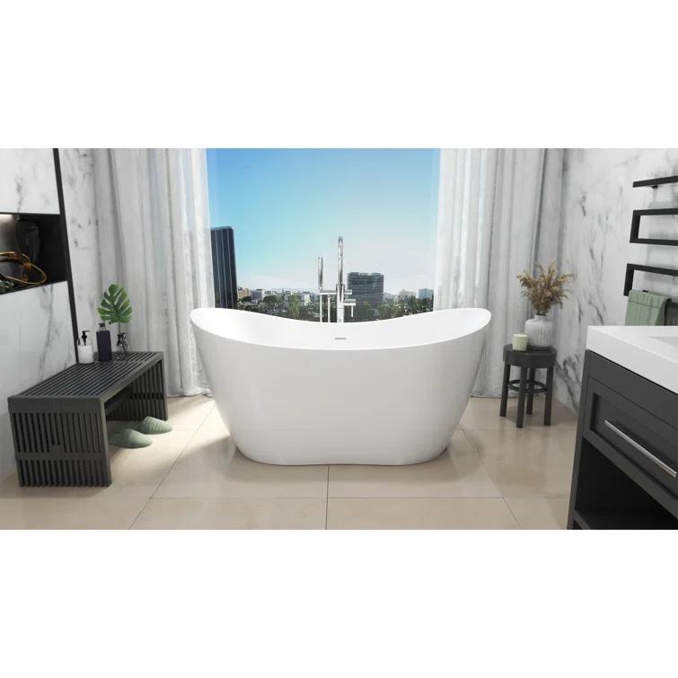 Nile 63 in. L x 28-3/8 in. W x 28-3/8 in. H Freestanding Acrylic Bathtub