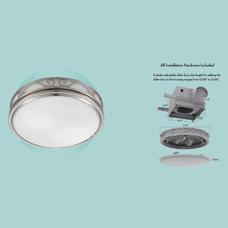 Good Housekeeping 85008 Roman Ii Decorative 110 Cfm 2.0 Sones Bathroom Ventilation Exhaust Fan With Light