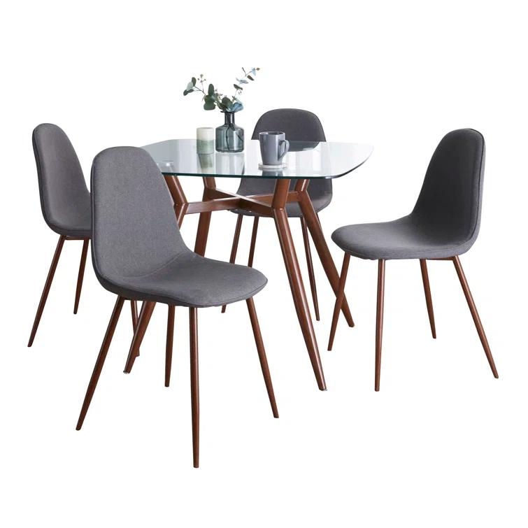 4 - Person Glass Top Four Leg Dining Set
