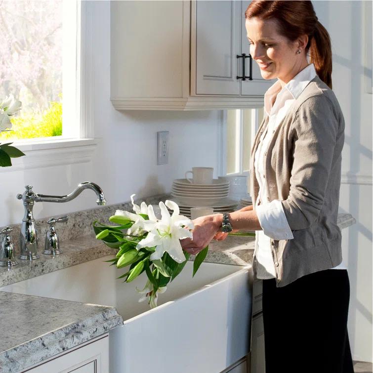 Houzer 30 in x 20 in Matte White Fireclay Apron Front Single Bowl Kitchen Sink - PTS-4100 MWH