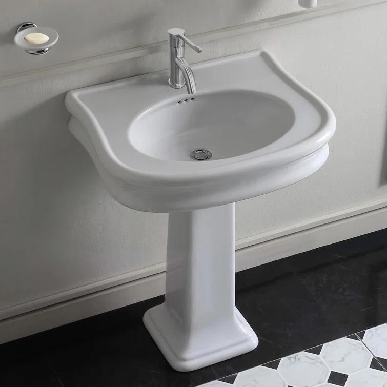 Whitehaus Collection Stainless Steel Extended Single Lever Bathroom Faucet with Pop-up Drain