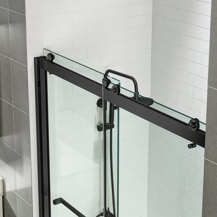 WoodBridge 56-60X62" Double Sliding Tub Door with 3/8" Thickened Upgrade Tempered Glass | Stainless Steel Hardware | Safe, Explosion-Resistant, Clear & Stylish, Sturdy & Durable  SDD6062-MBL