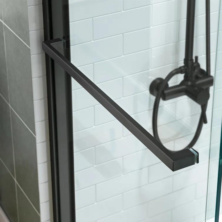WoodBridge 56-60X62" Double Sliding Tub Door with 3/8" Thickened Upgrade Tempered Glass | Stainless Steel Hardware | Safe, Explosion-Resistant, Clear & Stylish, Sturdy & Durable  SDD6062-MBL