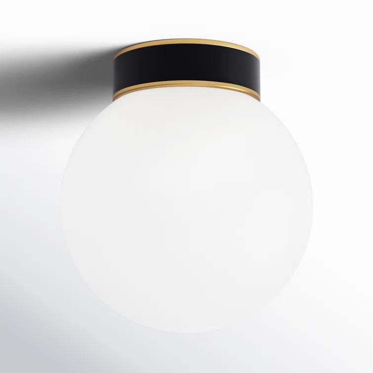 Single Light Glass Flush Mount