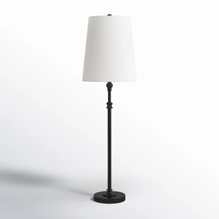 Capri Aged Iron 29" Table Lamp with White Linen Shade