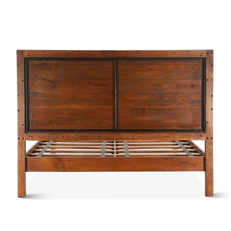 King Size Brown Mango Wood Platform Bed Frame