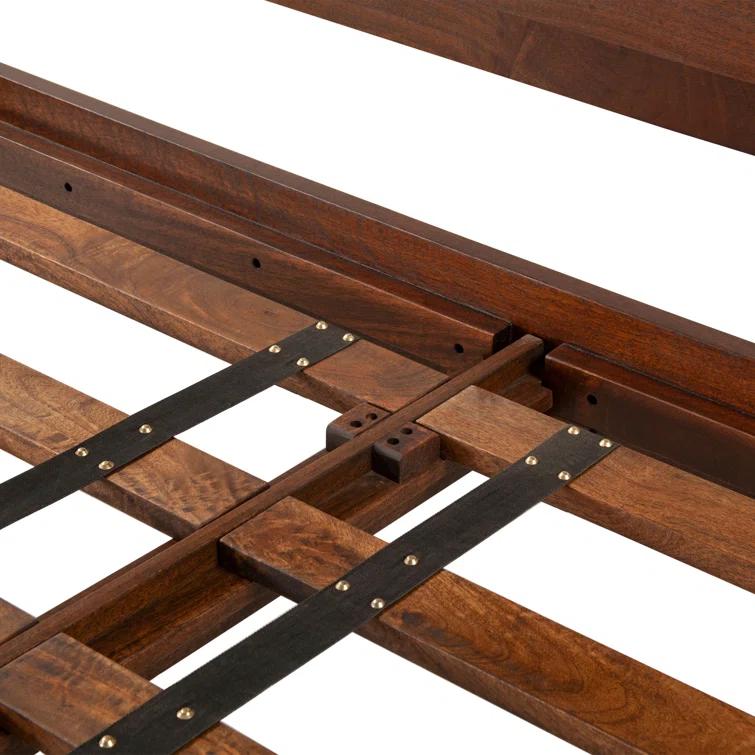 King Size Brown Mango Wood Platform Bed Frame