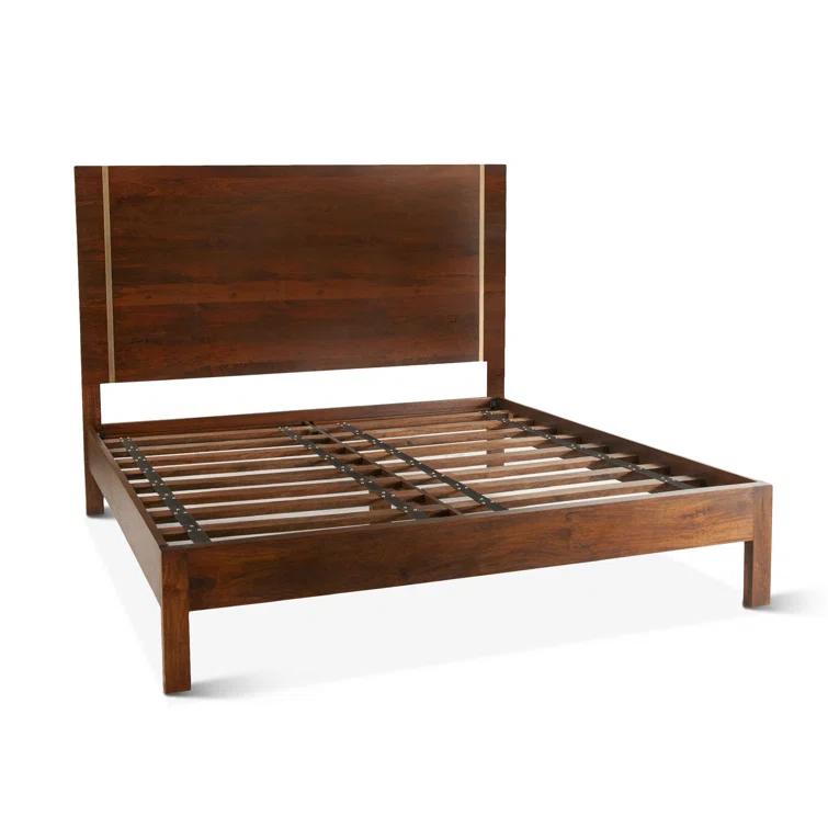 King Size Brown Mango Wood Platform Bed Frame