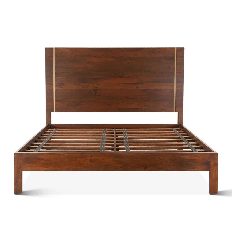 King Size Brown Mango Wood Platform Bed Frame