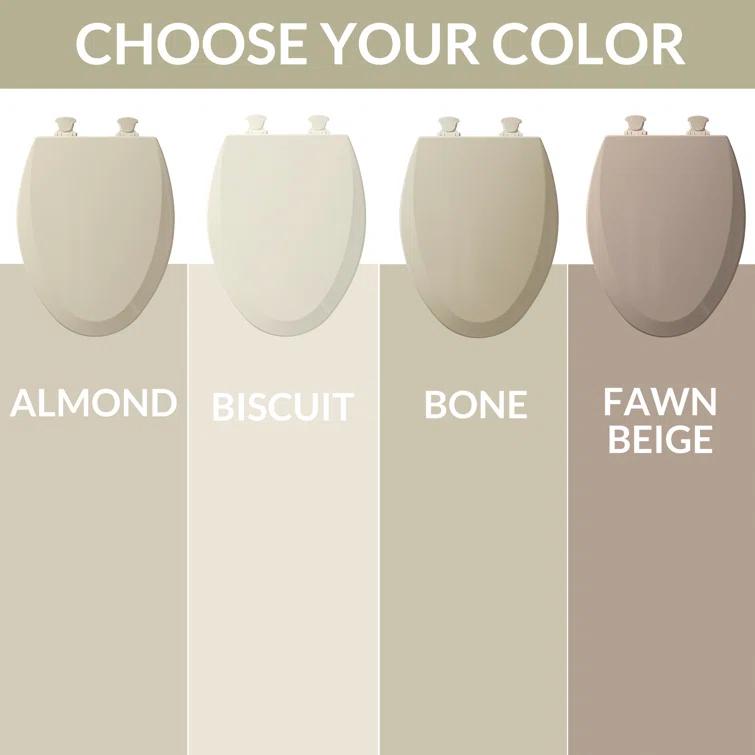 Bemis 1500EC Toilet Seat with Easy Clean & Change Hinges, Durable Wood