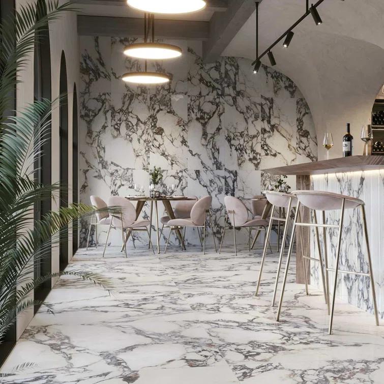 Bond Tile Signature 47.24 In. X 47.24 In. Marble Look Satin Porcelain Floor And Wall Tile (30.98 Sq. Ft. / Case)