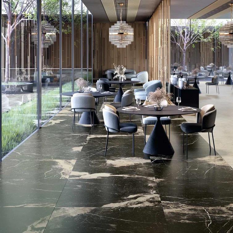 Signature 47.24 In. X 47.24 In. Marble Look Satin Porcelain Floor And Wall Tile (30.98 Sq. Ft. / Case)