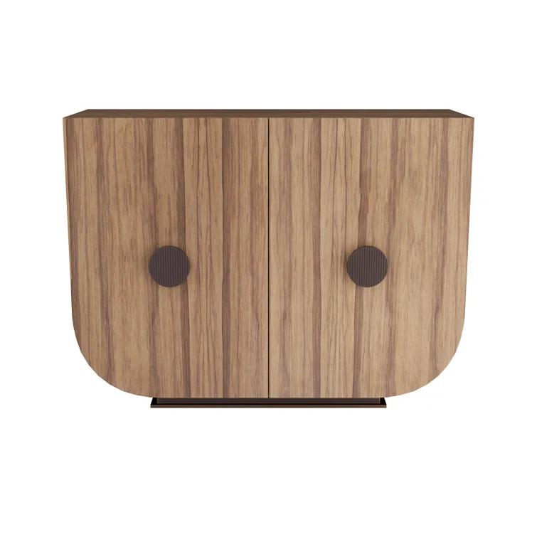 Gray and Bronze Freestanding Wood Veneer Cabinet