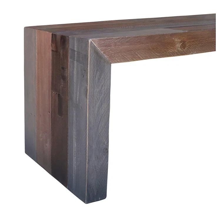 Transitional Rustic Recycled Pine 71'' Bench in Gray