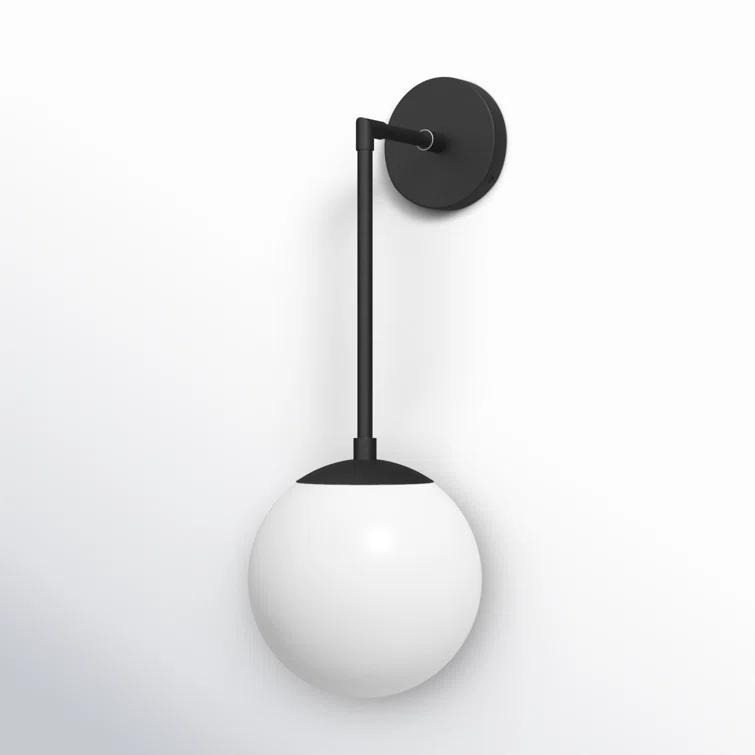 Nathanson Single Light Glass Dimmable Armed Sconce