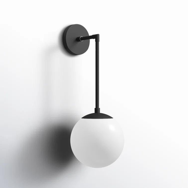 Nathanson Single Light Glass Dimmable Armed Sconce