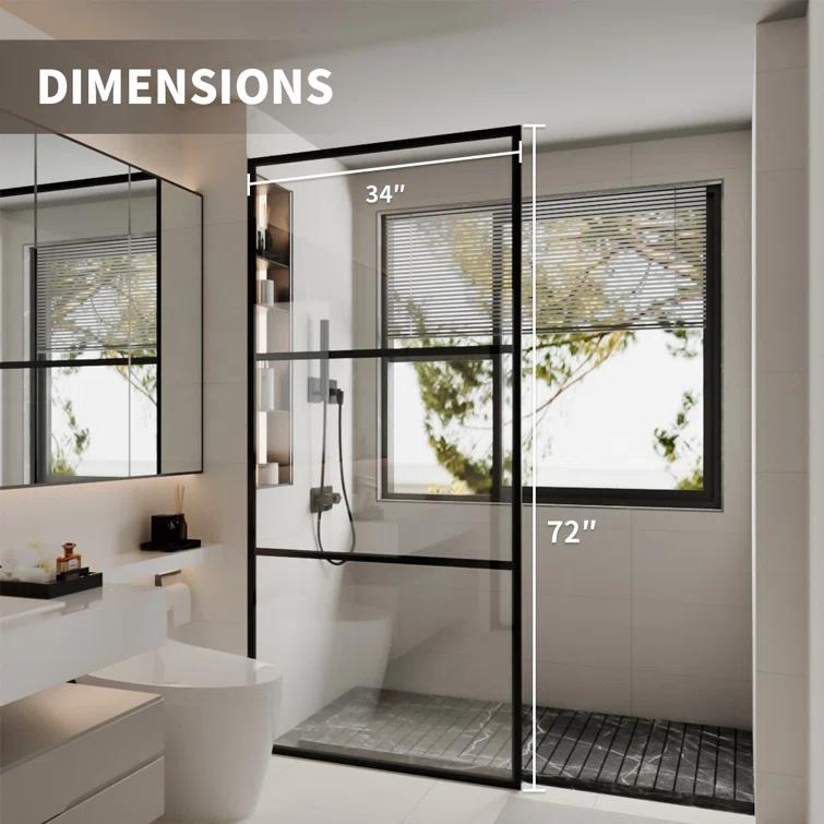 Fixed Framed Shower Screen with 5/16" Clear Glass