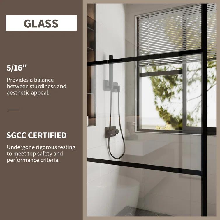 Fixed Framed Shower Screen with 5/16" Clear Glass