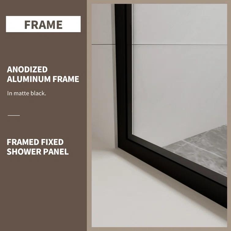 Fixed Framed Shower Screen with 5/16" Clear Glass